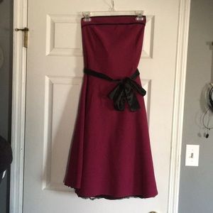 Adorable Strapless Dress - Merlot or Wine color
